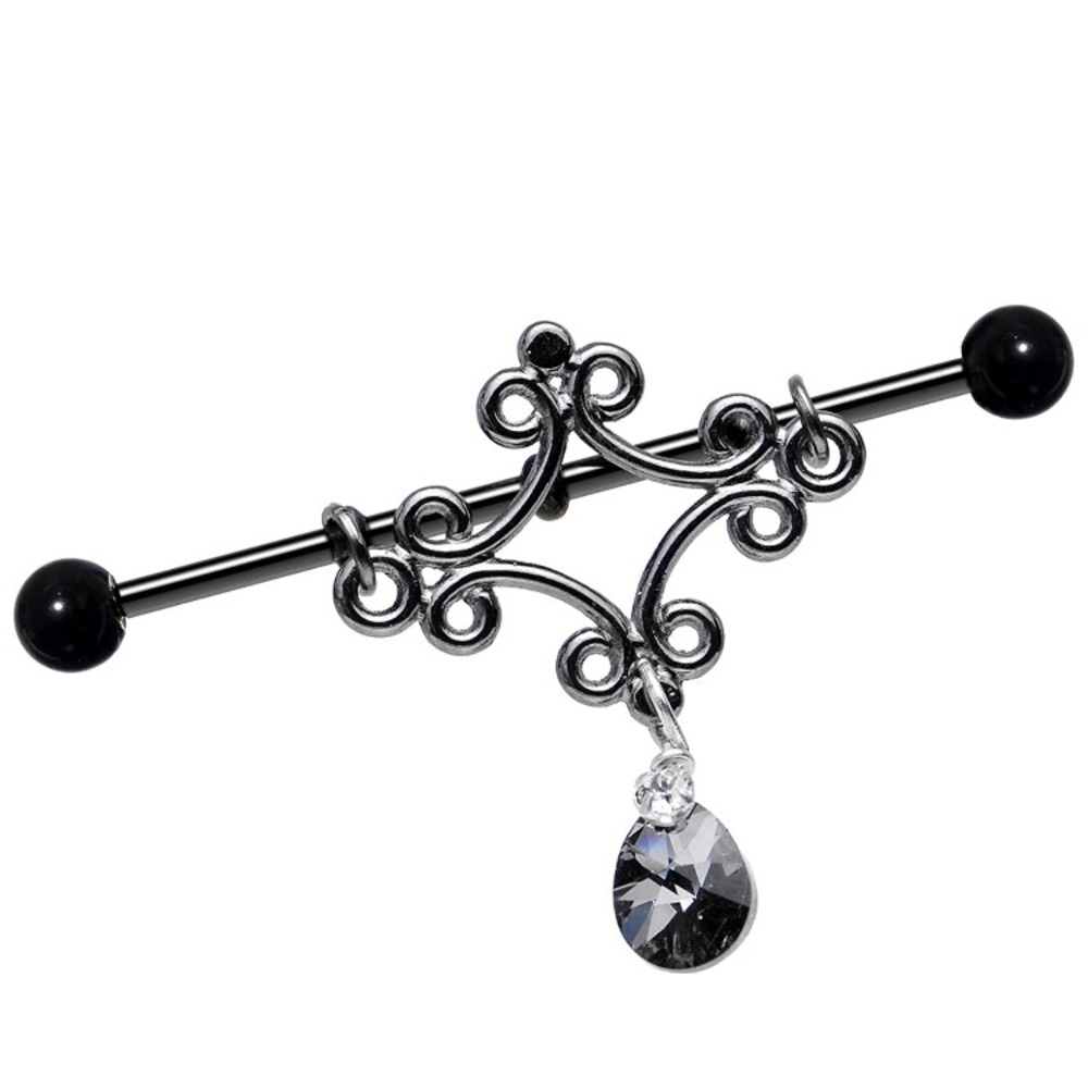 Body Candy Industrial Barbell w/ Swarovski Crystal